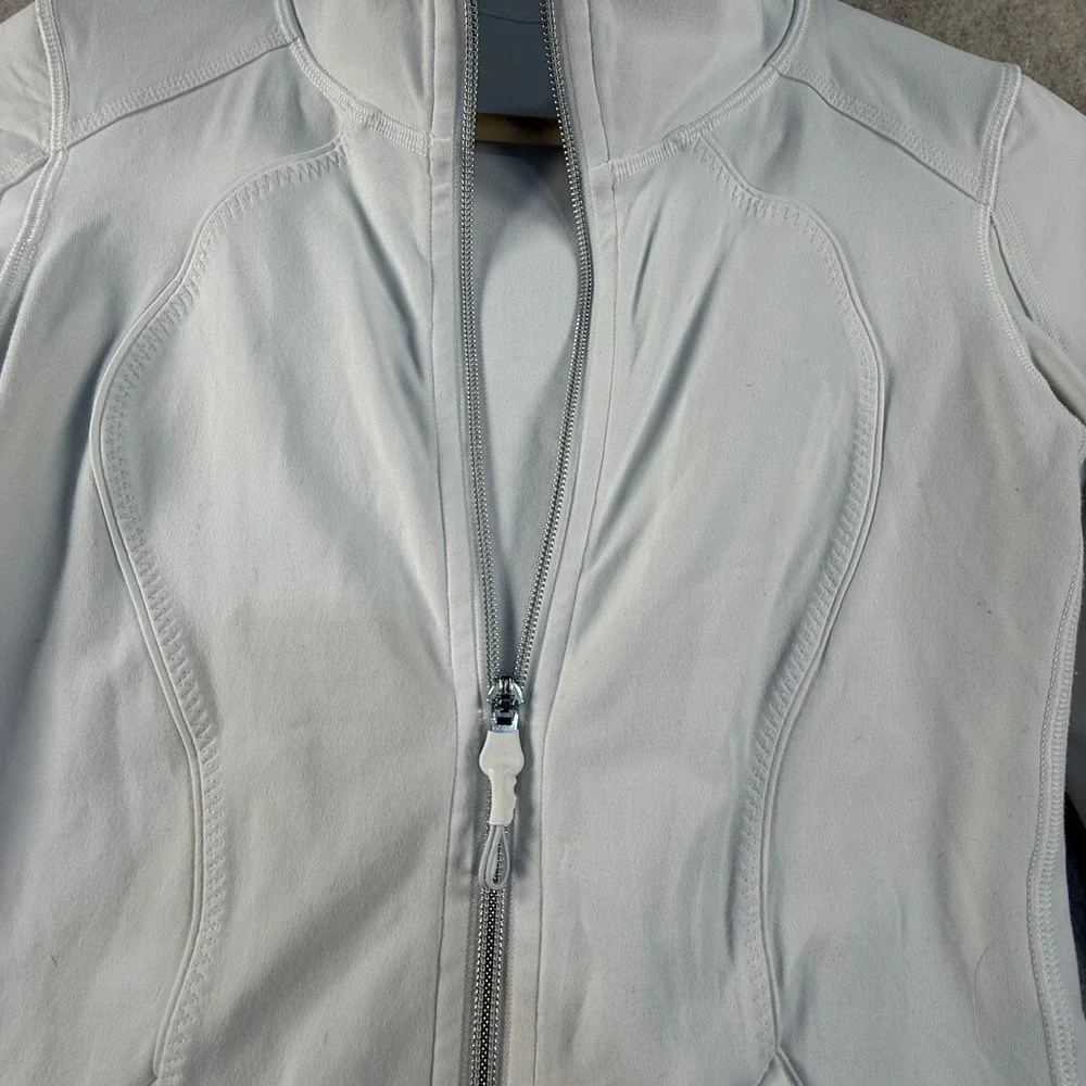 Lululemon Define Jacket White Luon Full Zip Athletic Yoga Workout Top Size 4